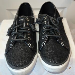 Sperry Seacoast Cavier Sparkle Black Sneakers 10W